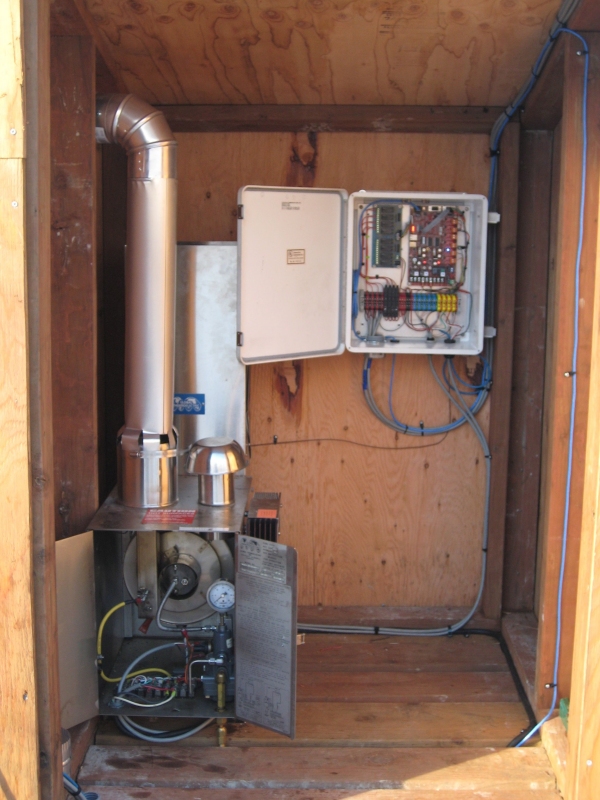 Generator and equipment doors open. Generator and equipment doors open.