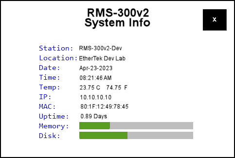 Nextion 3.5 inch Touch Display System Info Menu