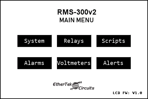 Nextion 3.5 inch Touch Display Main Menu